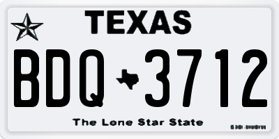 TX license plate BDQ3712