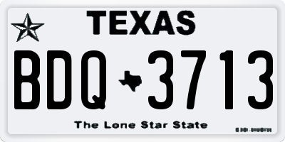 TX license plate BDQ3713