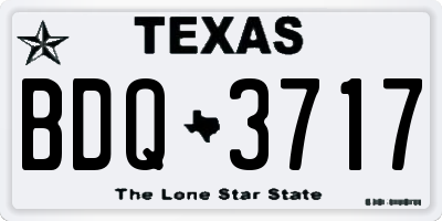 TX license plate BDQ3717