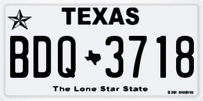 TX license plate BDQ3718