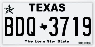 TX license plate BDQ3719