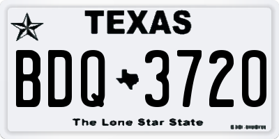 TX license plate BDQ3720
