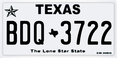 TX license plate BDQ3722