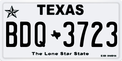 TX license plate BDQ3723
