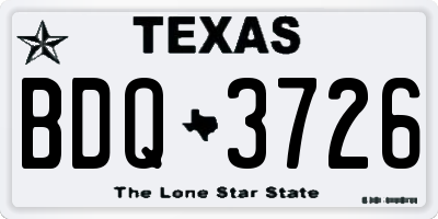 TX license plate BDQ3726