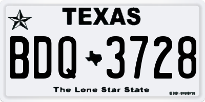 TX license plate BDQ3728