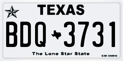 TX license plate BDQ3731