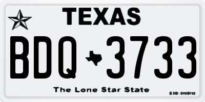 TX license plate BDQ3733