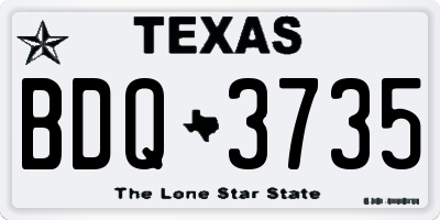 TX license plate BDQ3735