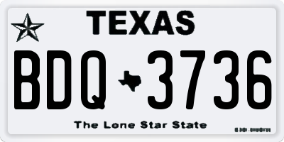 TX license plate BDQ3736