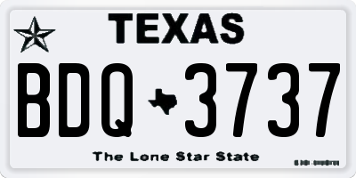 TX license plate BDQ3737