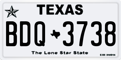 TX license plate BDQ3738