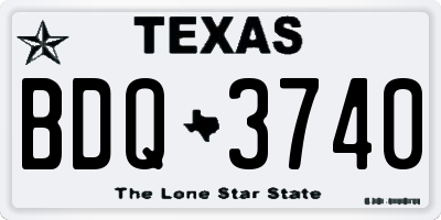 TX license plate BDQ3740