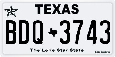 TX license plate BDQ3743