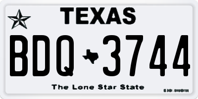 TX license plate BDQ3744
