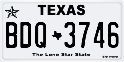 TX license plate BDQ3746
