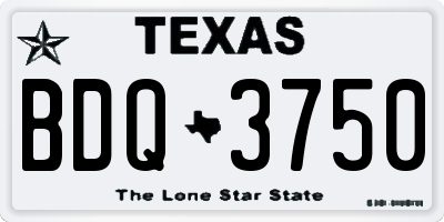 TX license plate BDQ3750