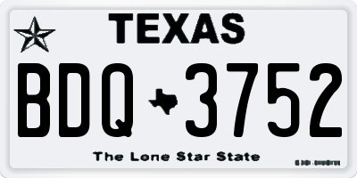 TX license plate BDQ3752