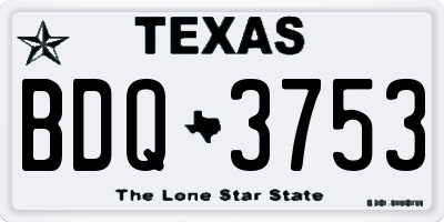 TX license plate BDQ3753