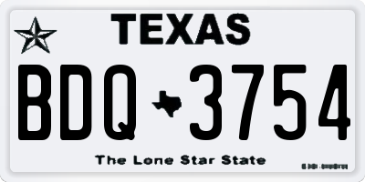 TX license plate BDQ3754