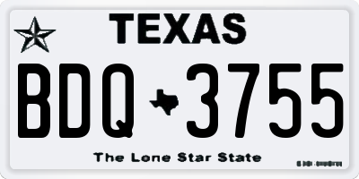 TX license plate BDQ3755