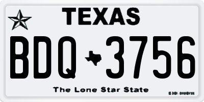 TX license plate BDQ3756