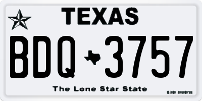TX license plate BDQ3757