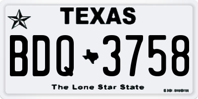 TX license plate BDQ3758