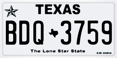 TX license plate BDQ3759