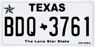 TX license plate BDQ3761