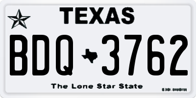 TX license plate BDQ3762