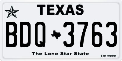 TX license plate BDQ3763
