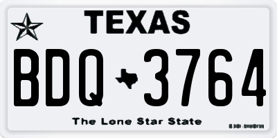 TX license plate BDQ3764