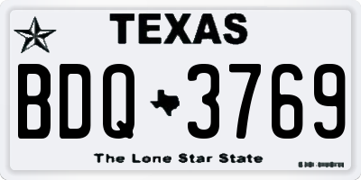 TX license plate BDQ3769