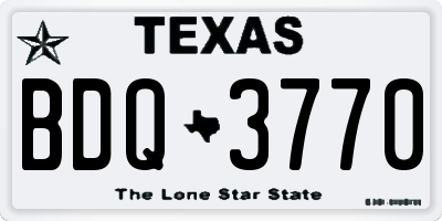 TX license plate BDQ3770