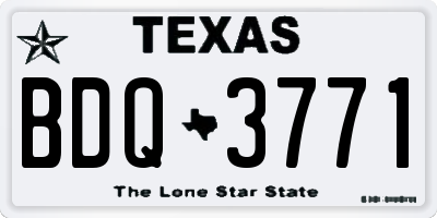 TX license plate BDQ3771