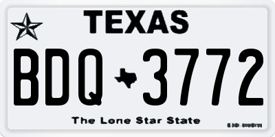 TX license plate BDQ3772