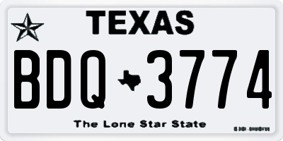 TX license plate BDQ3774