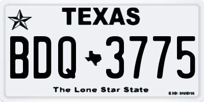 TX license plate BDQ3775
