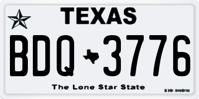 TX license plate BDQ3776