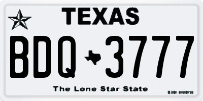 TX license plate BDQ3777
