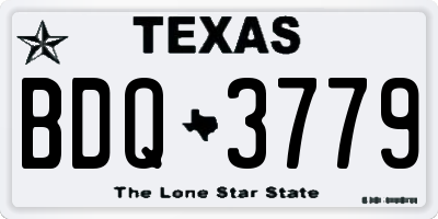 TX license plate BDQ3779