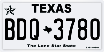 TX license plate BDQ3780