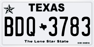 TX license plate BDQ3783