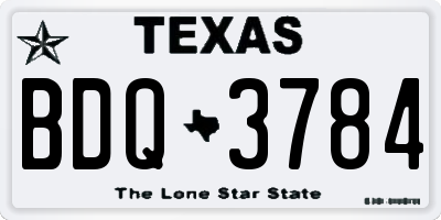 TX license plate BDQ3784