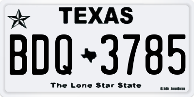 TX license plate BDQ3785