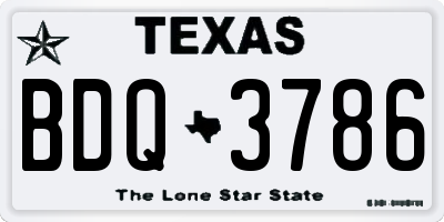 TX license plate BDQ3786