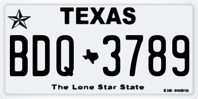 TX license plate BDQ3789