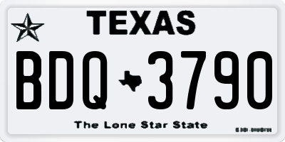 TX license plate BDQ3790