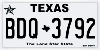 TX license plate BDQ3792